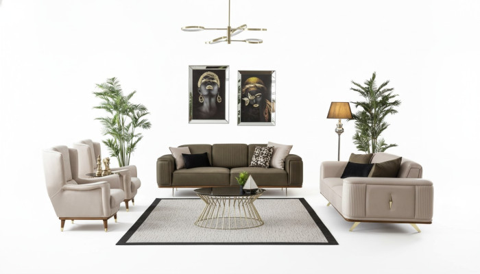 Sofagarnitur Couch Sofa Set 4tlg. Garnitur Sofas Couchen Möbel Einrichtung