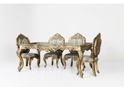 Goldene Stühle Esszimmer Stuhlgruppe Stuhl Set Garnitur 4x Polster Polster
