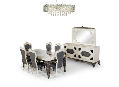 Esstisch Essgruppe Klassischer Tisch Esszimmer Set 7tlg Set Stuhl 6x Stühle neu