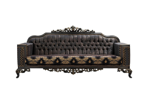Chesterfield 3 Sitzer Designer Sofa Luxus Polster Sofas Couchen Stoff Textil Neu