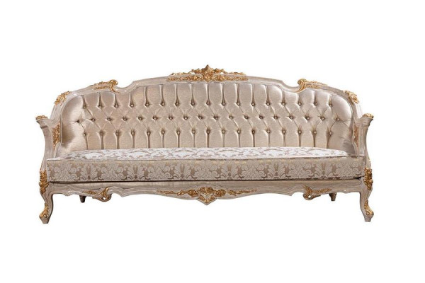 Chesterfield 3 Sitzer Designer Sofa Luxus Polster Sofas Couchen Stoff Textil Neu