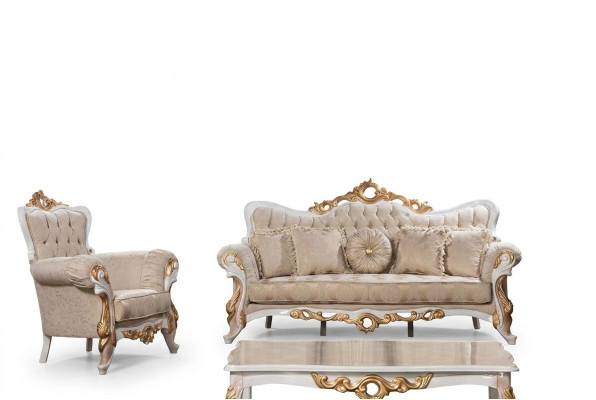 Sofagarnitur 3+1 Sitzer Set Design Sofas Polster Couchen Leder Relax Klassiker