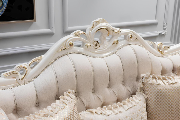Sofa 3 Sitzer Stoff Dreisitzer Sofas Luxus Wohnzimmer Barock Stil Couch Barock