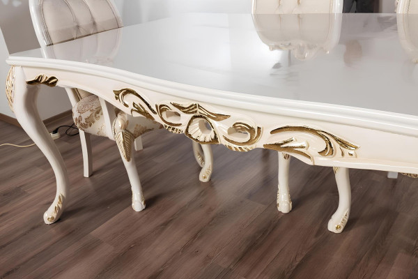 Klassischer Esstisch Beige Design Tisch Holz Tische Möbel Wohnzimmer