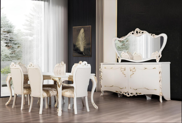 Anrichte Spiegel Garnitur Ess Barock Kommoden Holz Kommode Holz Schrank Neu