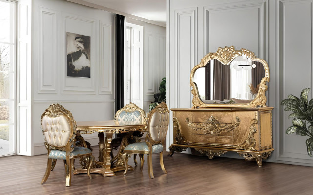 Komplett Set Esstisch + 4 Stühle Esszimmer Garnitur Ess Gruppe Tisch Tische 5tlg