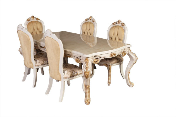 Esstisch Garnitur Gruppe Esszimmer Tisch Stuhl Set 4x Stuhl Holz 5tlg