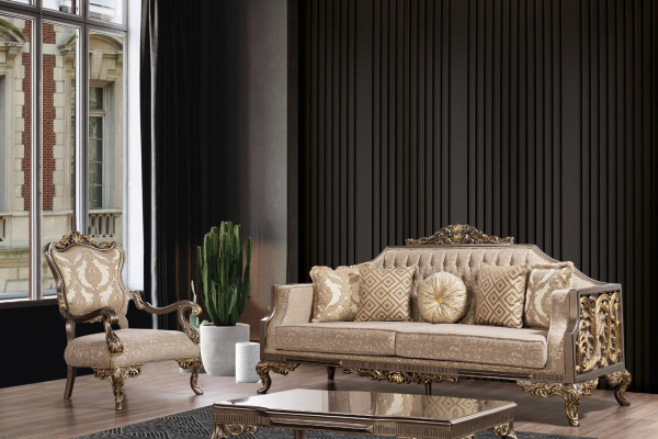 Chesterfield Sofagarnitur mit Couchtisch Sofa Set Polster Möbel 5tlg.