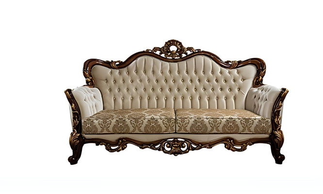 Chesterfield Barock Dreisitzer Möbel Sofa Couchen Stoff Gold Couch