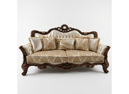 Chesterfield Barock Dreisitzer Möbel Sofa Couchen Stoff Gold Couch