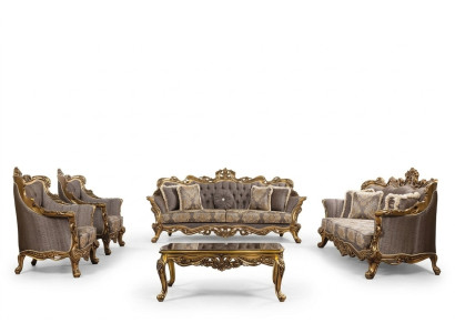 Luxus Sofagarnitur Klassische Couch Sofa Polster Möbel Set Komplett 5tlg