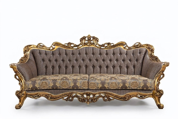 Klassische Chesterfield Couch Dreisitzer Goldenere Rahmen Sofa Couchen