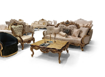 Klassische Wohnzimmer Sofa Polster Couch 3tlg. 3+1 + Couchtisch für Ihr Zuhause