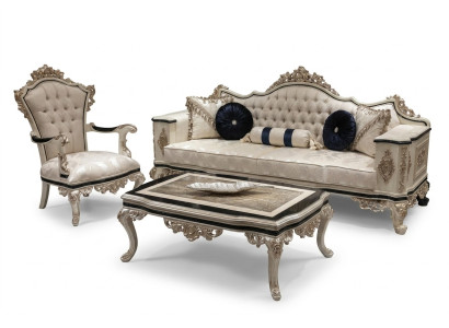 Luxus Wohnzimmer Couch Set 3+1 mit Couchtisch Sofagarnitur Sofa Couchen