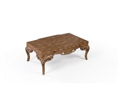 Für Wohnzimmer Art Deco Couchtisch aus Holz helle Farbe geschnitzte Beine Neu