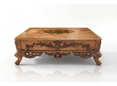 Barock Couchtisch Goldfarben Geschnitzte Beine Tisch Holz Wohnzimmer