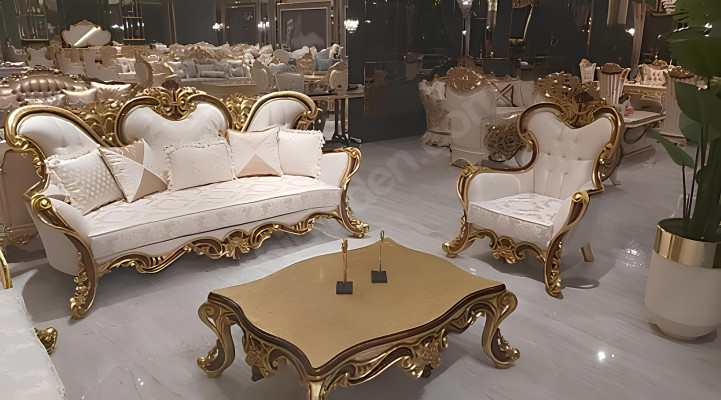 Sofagarnitur Klassisch Barock Rokoko 3+1 Sitzer Couchen Möbel Komplett
