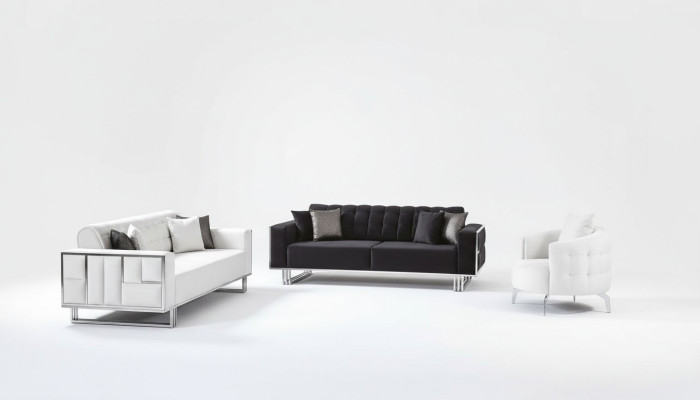Luxus Wohnzimmer Möbel Couch Sitzgarnitur Sofa Samt Sofagarnitur 3tlg