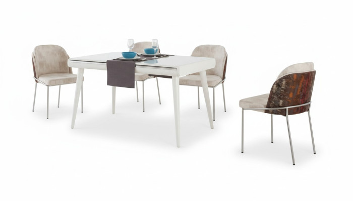 Modern Essgruppe Möbel Esszimmer Set Garnitur Sitz Esstisch Polster 5tlg.