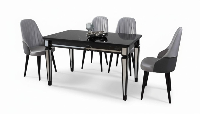 Tisch Esstisch Möbel Essgarnitur Essgarnitur Essgruppe Tisch 4x Stühle 5tlg.