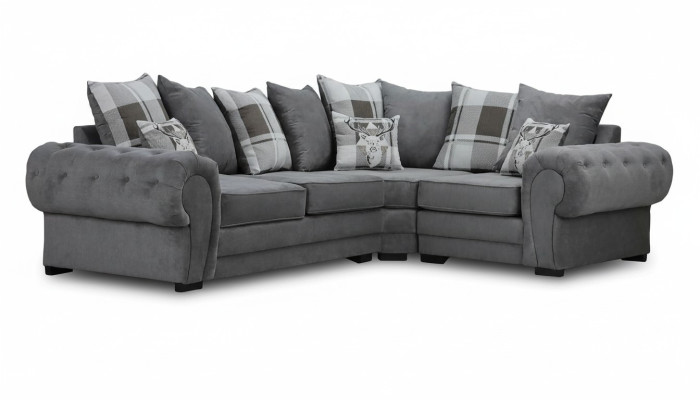 Ecksofa italienischer Stil Bequemes Design Sofa Polster Textil Wohnzimmer Stoff