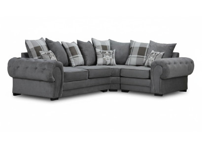 Ecksofa italienischer Stil Bequemes Design Sofa Polster Textil Wohnzimmer Stoff
