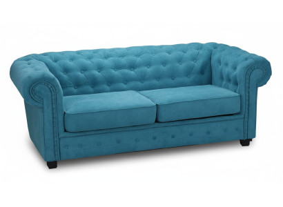 Sofa 2er-Sofa Design Polsterung Turkis Textil Stoff Sitzkomfort Sofas Neu