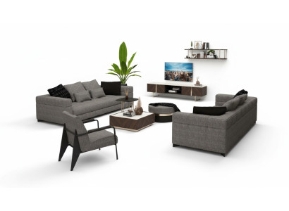 Grauer Sitzsessel Edelstahlfüße Moderne Wohnzimmermöbel Sitzsessel Sofa Couch