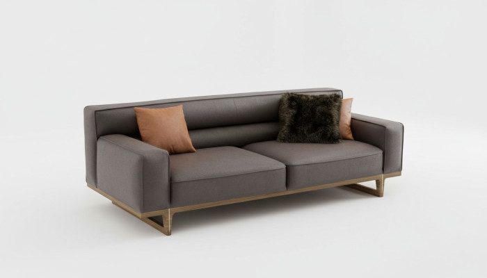 Grauer Dreisitzer Moderne Luxus Couch Wohnzimmermöbel Wohnzimmer Sofa