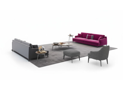 Große Graue Wohnzimmer Sofagarnitur Luxus 3+2+1 Sitzer Hocker 4tlg Neu