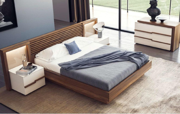 Walnuss Natur Nachttisch Schlafzimmer Beistelltische Luxus