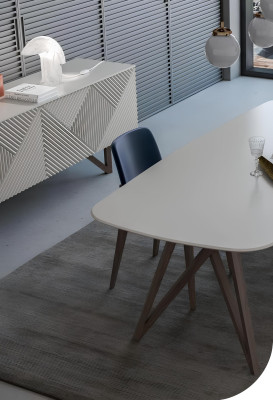 Esszimmergarnitur Moderne Esszimmergarnitur Weißes Sideboard mit Stauraum