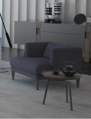 Große Wohnzimmergarnitur Dreisitzer Sessel Couchtische Graue Holzmöbel