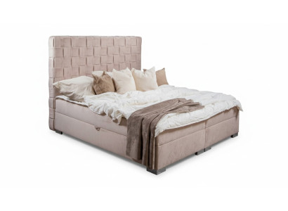 Beige Schlafzimmer Betten Polster Bett Chesterfield Textil Stoff Neu