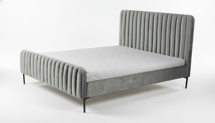 Graue Doppel Schlafzimmer Möbel Design elegant Stoff Hotel Einrichtung