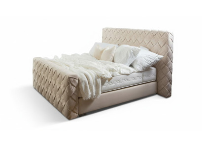 Beiges Doppelbett Moderne Schlafzimmer Möbel Luxus Stilvolles Gewebebett