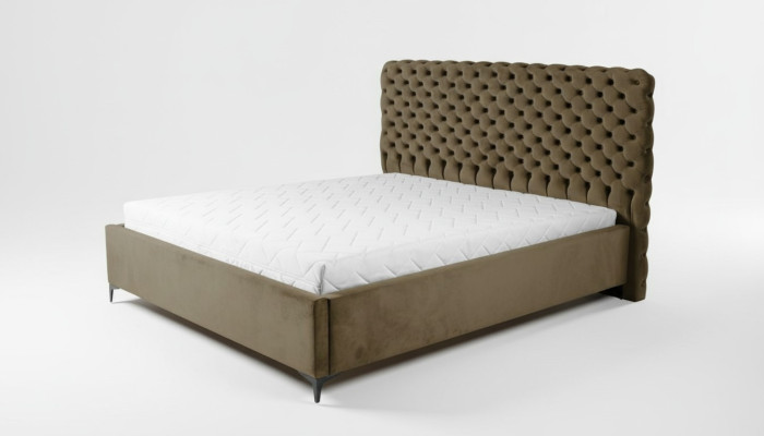 Grünes Chesterfield-Bett Klassisches Schlafzimmermöbel-Design Eleganter Stoff