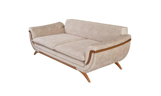 Dreisitzer Wohnzimmer Set 3+3+1 Couchgarnitur Sitzpolster Stoffsofa Couch Sofa