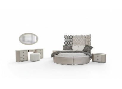 Schlafzimmer-Set modernes Bett + 2 Nachttische + Schminktisch + Spiegel neu