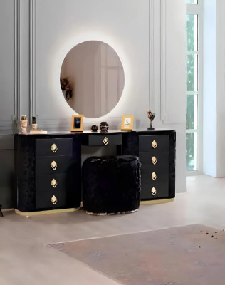 Moderne luxuriöse Schlafzimmermöbel aus hochwertigem Stoff und stabilem Holz