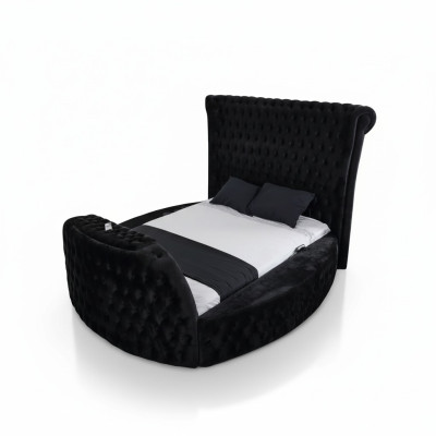 Moderne Chesterfield-Bett in luxuriöser schwarzer Farbe
