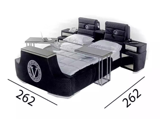Modernes Doppelbett blau Luxus Doppelbett modernes Design Bettgestell neu