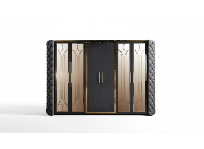 Kleiderschrank Schrank Chesterfield Designer Schränke Gepolstert 315cm