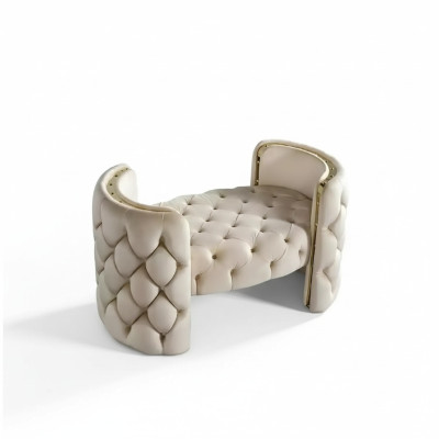 Moderner Hocker Polsterfuß Möbel Wohnzimmer Weiß Design Ottomane Neu