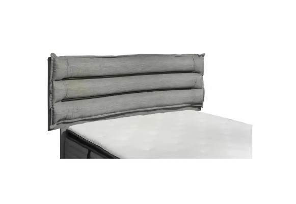 Luxus Bett mit Matratze Komplett Set Bettkasten Ohren Grau Samt 180x200
