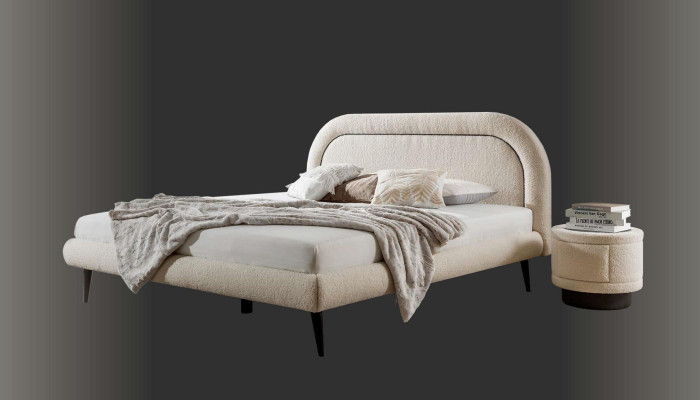 Schlafzimmer Set Weiß Bett Elegantes 2x Nachttische Luxus Holz Modern 3tlg.