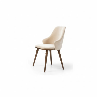 Luxus Stuhl Moderne Stühle Lehnstuhl Polster Metall Holz Textil Neu Beige