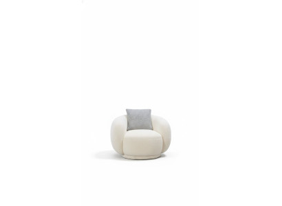 Moderner Rundsessel Beige Lounge Möbel Club Einrichtung Design Sessel