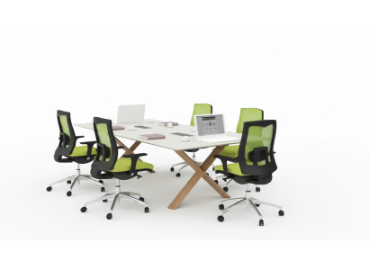 Großer Arbeitstisch Büromöbel Konferenztische Einrichtung Holzmöbel Modern