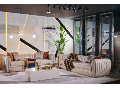 Polstergarnitur 3+3 Sofa Couchtisch Garnitur Couch Stoff Sofagarnitur 3tlg.